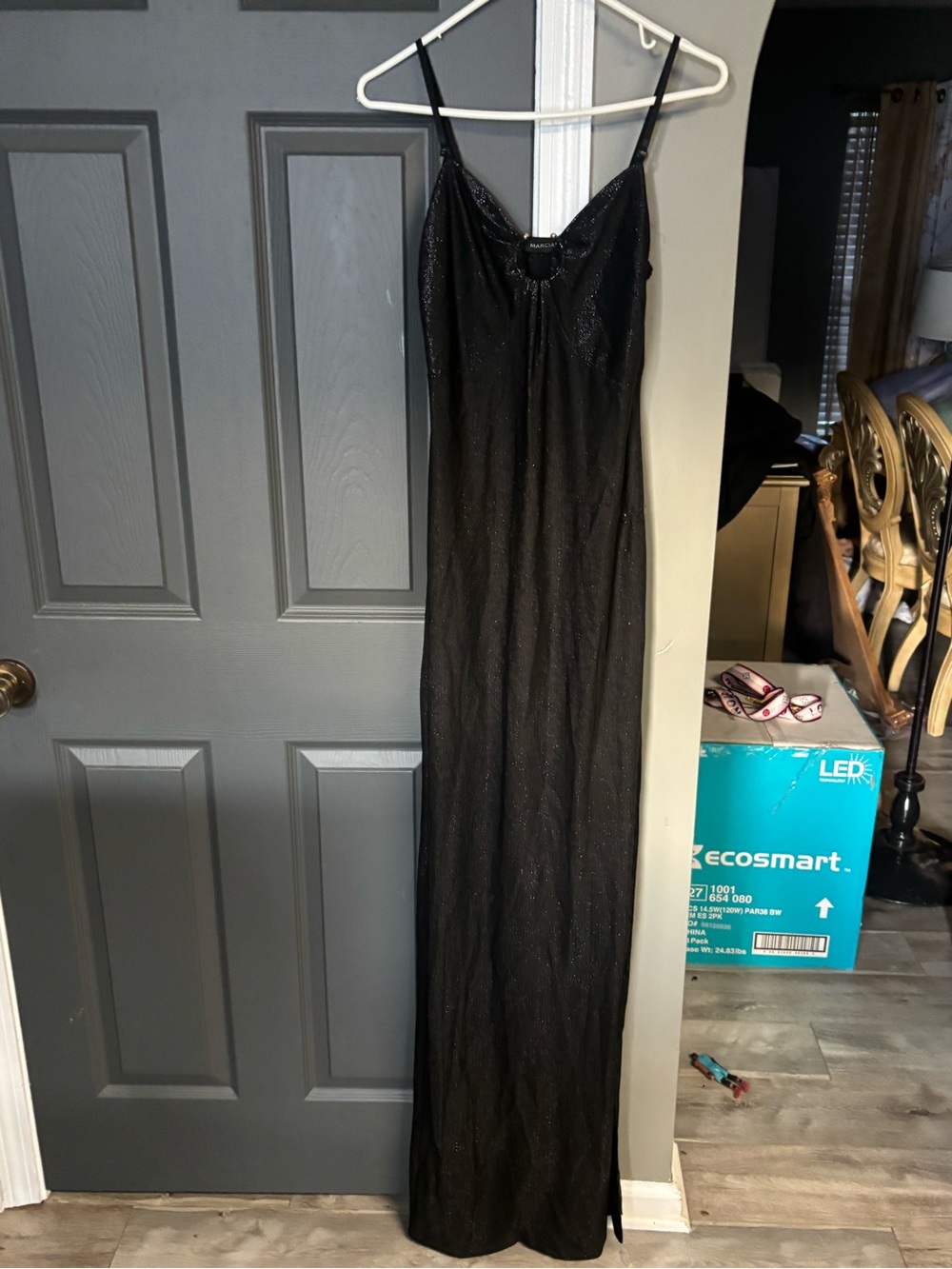 Marciano Black mi Sparkle Slip Maxi Dress - Elegant Evening Dress